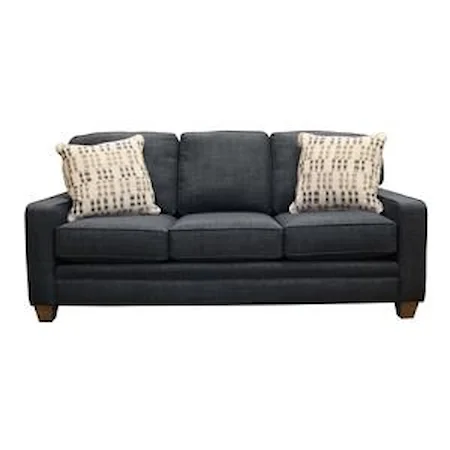 Customizable Sofa with Track Arms, Tapered Legs, and Semi-Attached Back